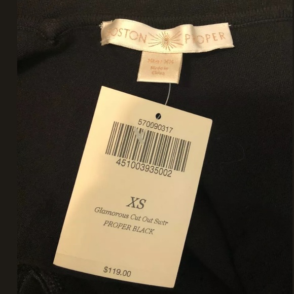 Boston Proper Glamorous Cut Out Sweater Black - Picture 5 of 7